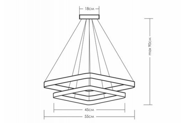 Два квадрата со сторонами 45/55см. Скругленные углы