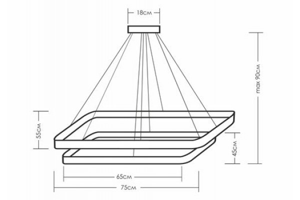 Два прямоугольника со сторонами 45/65см и 55/75см. Скругленные углы