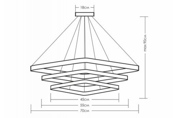 Три квадрата со сторонами 45/55/70см. Скругленные углы
