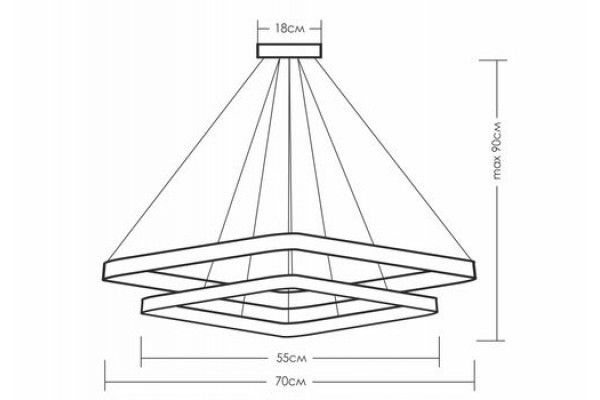Два квадрата со сторонами 45/55см. Скругленные углы
