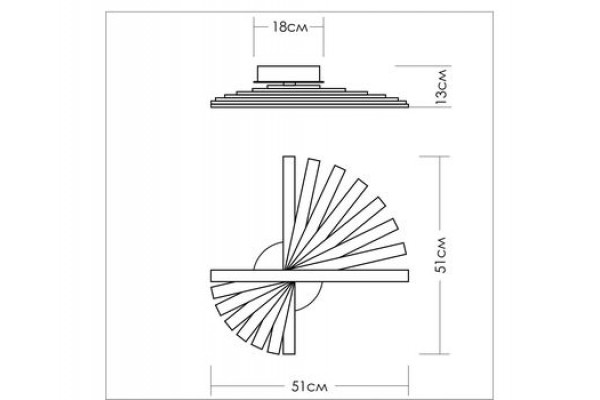 Веер из 8 линий по 51 см