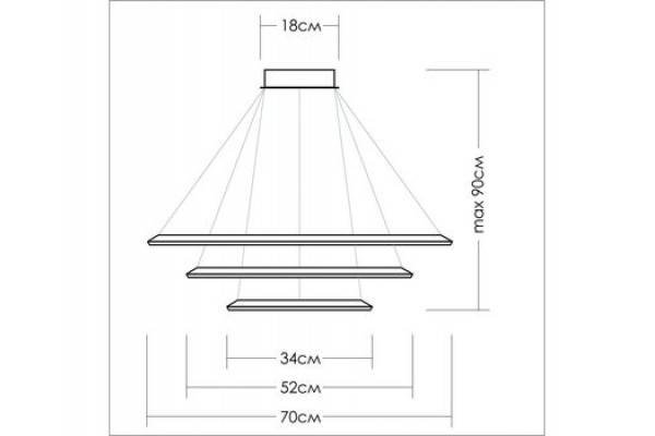Три квадрата со сторонами 34/52/70 см