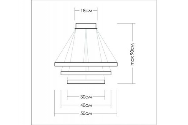 Cветильник с тремя кольцами 30/40/50 и 50/60/70 см